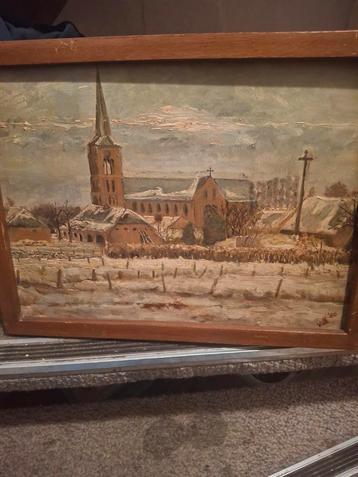 Schilderij: Winterlandschap met Kerk beschikbaar voor biedingen