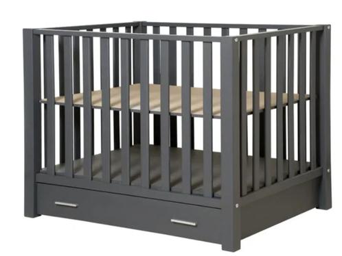 Box bopita zwart met lade, Kinderen en Baby's, Boxen, Gebruikt, Vierkant, In hoogte verstelbaar, Boxkleed, Lade, Ophalen
