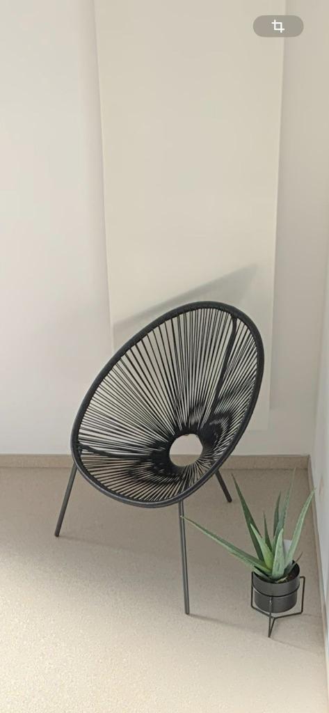 Loungestoel – zwart - €10, Huis en Inrichting, Fauteuils, Zo goed als nieuw, Minder dan 50 cm, Ophalen