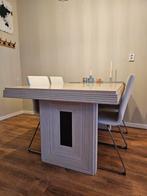 Lichteiken eettafel met unieke poot 160x90 cm, Huis en Inrichting, Tafels | Eettafels, Ophalen, 50 tot 100 cm, Zo goed als nieuw