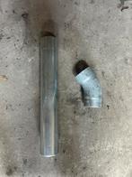Zinken afvoer + bocht 80mm, Doe-het-zelf en Verbouw, Buizen en Afvoer, Afvoer, Ophalen of Verzenden, Zo goed als nieuw, Zink