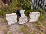 Kalksteen tuinbeelden set, Frans ornament (3 stuks), Tuin en Terras, Ophalen, Gebruikt, Steen, Abstract beeld