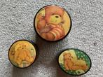 Beren laque doosjes // 3 stuks hoog 3.5 - 3 cm, Ophalen of Verzenden, Zo goed als nieuw, Stoffen beer, Overige merken