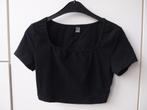 Mooie Shein meisjes dames crop top hemdje shirt maat XS, Zwart, Ophalen of Verzenden, Zo goed als nieuw, Korte mouw
