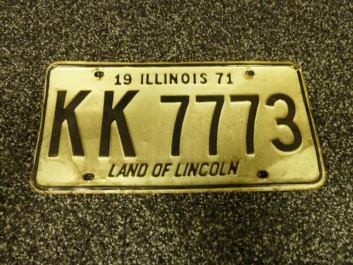 Kentekenplaat licenseplate Illinois 1971 USA, Verzamelen, Automerken, Motoren en Formule 1, Gebruikt, Auto's, Verzenden