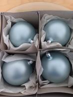 Kerstballen - Lichtblauw - Set van 4, Overige materialen, Ophalen of Verzenden, Zo goed als nieuw, Kaars