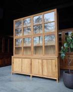 Hoge antieke schoolkast | Biologie kast - Teakhout #2506