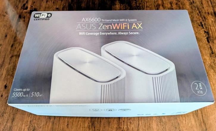 Asus ZenWiFi AX6600 XT8 (2‑pack) mesh, Computers en Software, WiFi-versterkers, Zo goed als nieuw, Ophalen