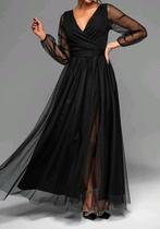 Gala-jurk zwart vermaken inkorten coupeuse naai-atelier, Maat 38/40 (M), Galajurk, Zwart, Ophalen of Verzenden