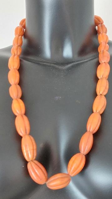 Antieke carneool Himalaya Tibet ketting, handgemaakt  beschikbaar voor biedingen