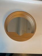 WOOOD Houten Spiegel, Huis en Inrichting, Woonaccessoires | Spiegels, Ophalen, Minder dan 50 cm, Rond, Zo goed als nieuw
