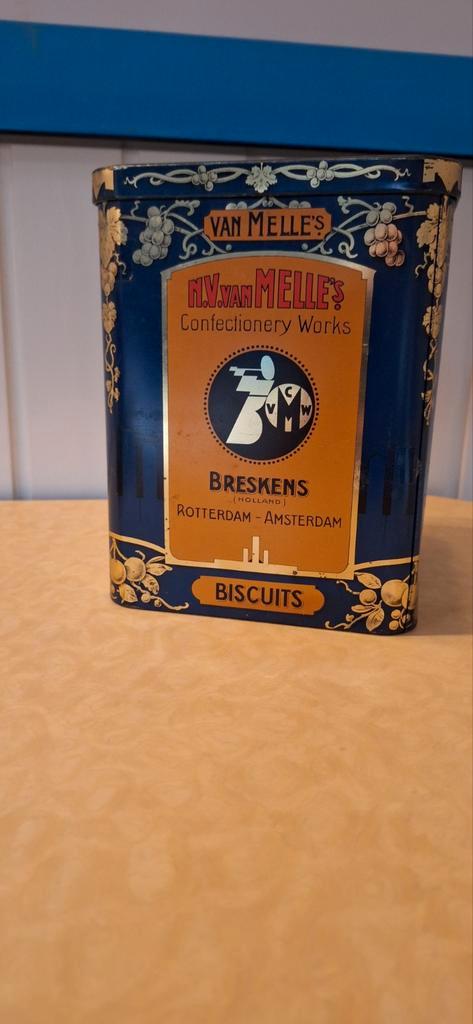Vintage Van Melle's biscuits koekblik, Antiek en Kunst, Antiek | Koper en Brons, Brons, Ophalen of Verzenden