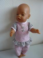 Roze/grijs setje voor de baby born 43 cm.Poppenkleertjes, Ophalen of Verzenden, Nieuw, Babypop