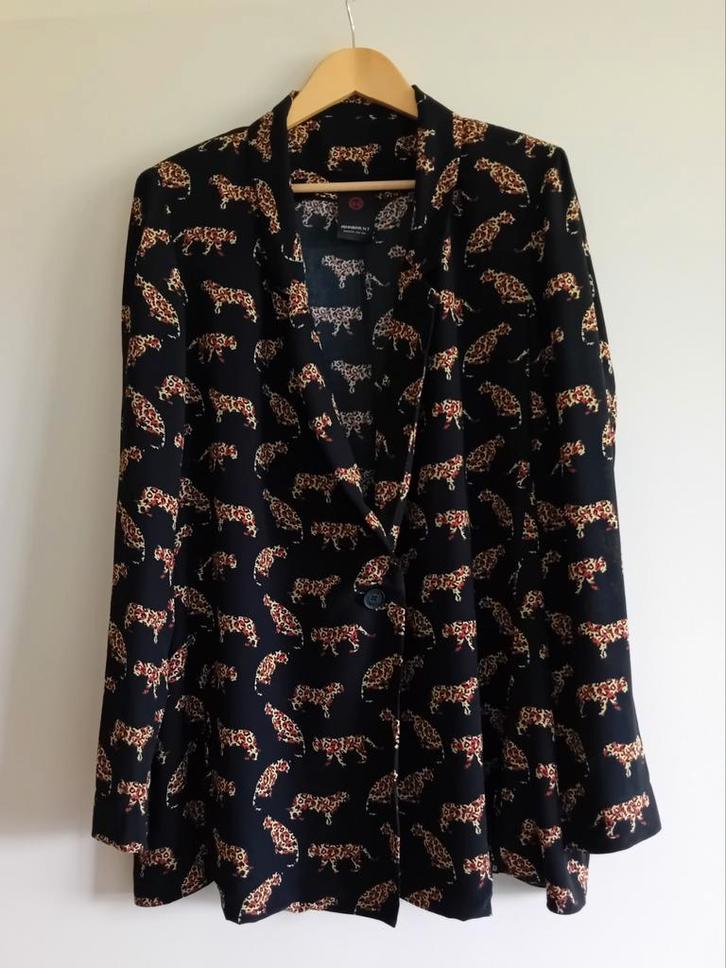 Zwarte luipaard blazer van Penn&Ink N.Y, maat 44, Kleding | Dames, Jasjes, Kostuums en Pakken, Nieuw, Jasje, Maat 42/44 (L), Zwart
