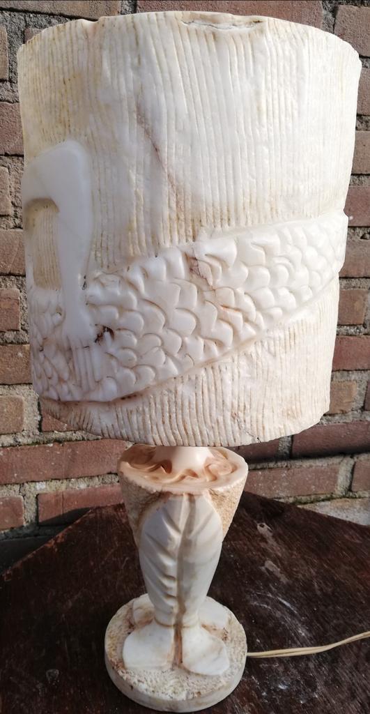 Tafellamp albast. Poseidon. 46 cm. *Zie tekst/foto's., Huis en Inrichting, Lampen | Tafellampen, Zo goed als nieuw, Minder dan 50 cm