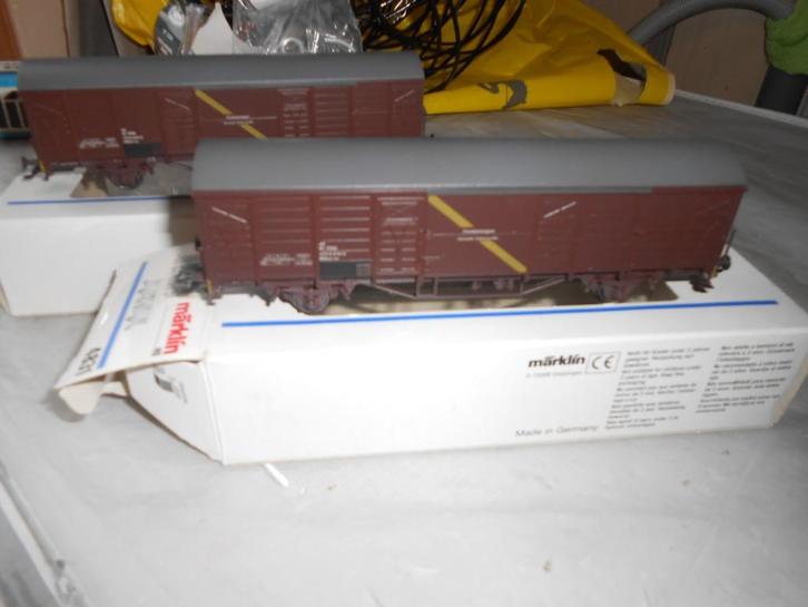 Märklin 4831 2x gesloten goederenwagon OBB Oostenrijk, Hobby en Vrije tijd, Modeltreinen | H0, Nieuw, Treinset, Wisselstroom, Märklin