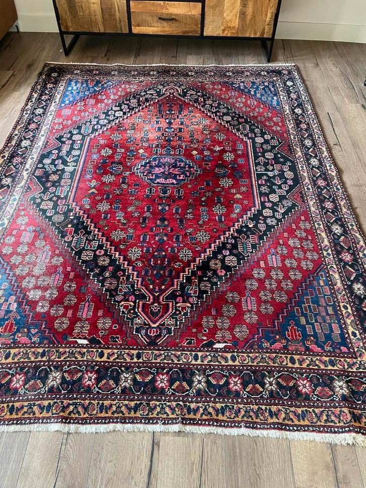 Perzisch Bidjar Tapijt - 6 Meter, Huis en Inrichting, Stoffering | Tapijten en Kleden, Gebruikt, 200 cm of meer, Rechthoekig, Rood