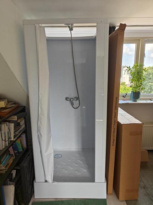 Mobiele (nood-) douchecabine EASY, Doe-het-zelf en Verbouw, Sanitair, Zo goed als nieuw, Douche, Chroom, Ophalen