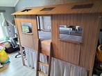 Halfhoogslaper 90x200 - Bedhuisje - Hout - Gordijntjes, Kinderen en Baby's, Kinderkamer | Bedden, Ophalen, 85 tot 100 cm, Zo goed als nieuw