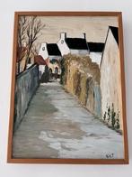 Mooi pittoresk schilderijtje van Kiet - Huisjes in Straatje, Ophalen of Verzenden