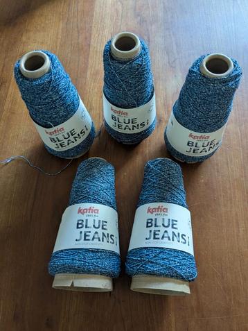 5 x 100 gr Katia blue jeans 1 garen. Nieuw! beschikbaar voor biedingen