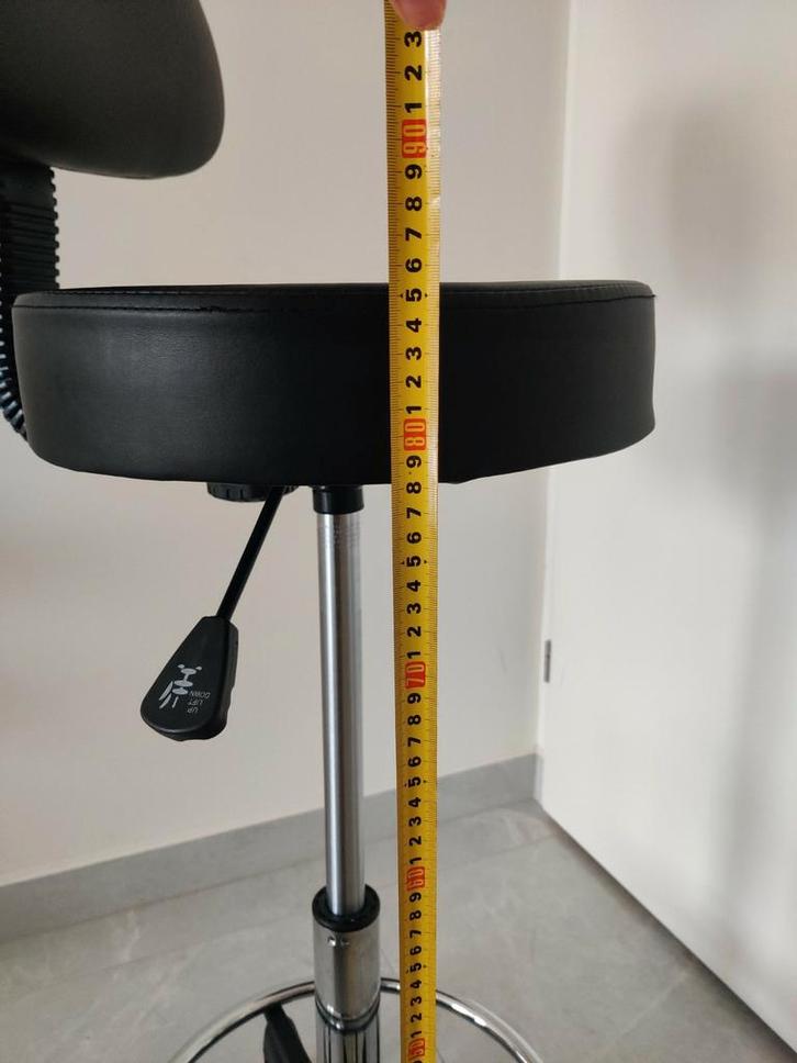 draaikruk met rugleuning - Zithoogte verstelbaar 64 - 85 cm, Huis en Inrichting, Barkrukken, Zo goed als nieuw, 60 tot 90 cm, Ophalen