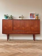 Vintage highboard E.W. Bach Deens teak jout jaren 50/70, Ophalen, Gebruikt, 100 tot 150 cm, 150 tot 200 cm