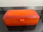 Art Deco emaille broodtrommel oranje., Ophalen of Verzenden