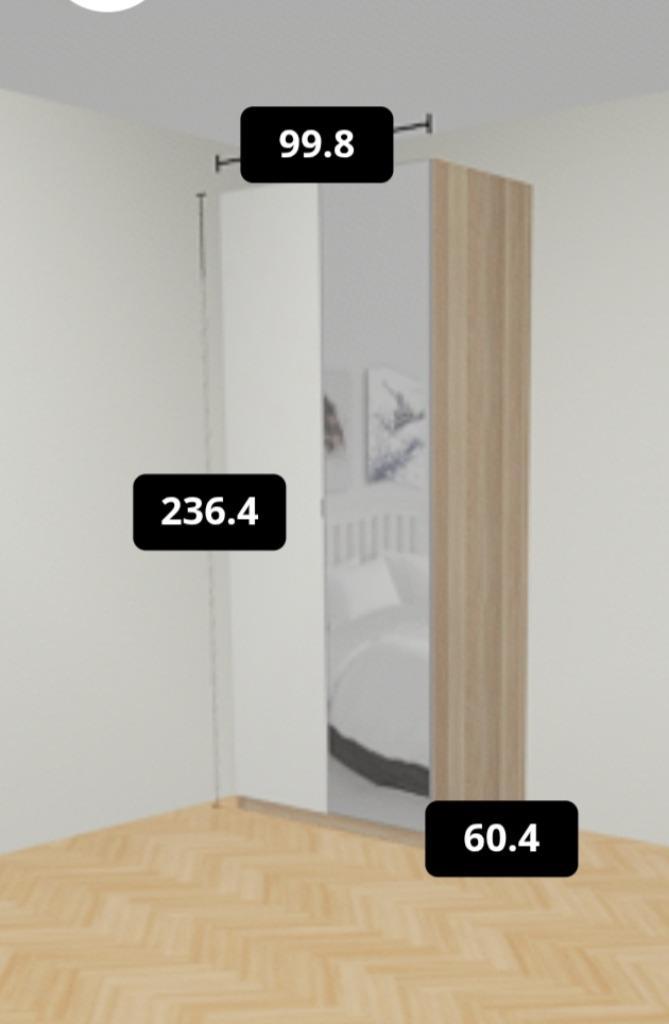 Paxkast met spiegel deur te koop, Huis en Inrichting, Kasten | Kledingkasten, Gebruikt, 200 cm of meer, 50 tot 100 cm, 50 tot 75 cm