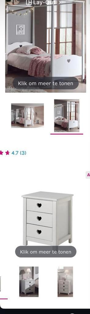 Gratis hemelbed + Nachtkastje, Huis en Inrichting, Slaapkamer | Bedden, Gebruikt, Eenpersoons, 90 cm, 200 cm, Hout, Wit, Ophalen