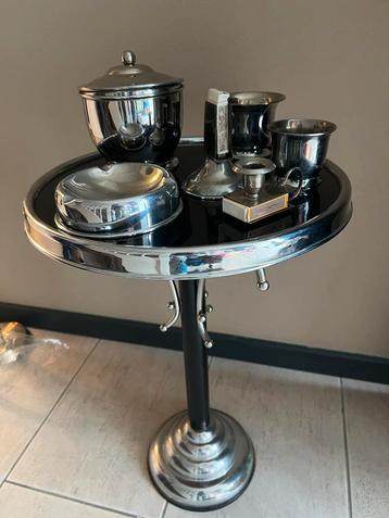 Art Deco Rooktafel Jaren 50 + Rookaccessoires beschikbaar voor biedingen