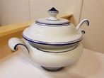 Soepterrine aardewerk Aol handpainted Portugal met lepel, Antiek en Kunst, Antiek | Keramiek en Aardewerk, Ophalen of Verzenden