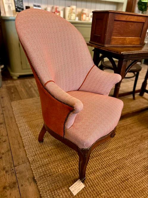 Antiek frans dames fauteuil, nieuw gestoffeerd, stoeltje, Huis en Inrichting, Fauteuils, Nieuw, Ophalen