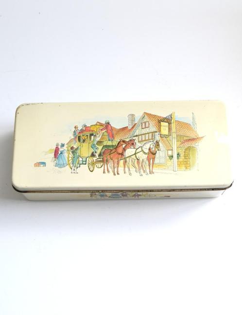 Vintage Pickwick theedoos / blik, Douwe Egberts (1930-1970), Verzamelen, Blikken, Gebruikt, Thee, Pickwick, Ophalen of Verzenden