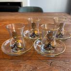 4 turkse thee glaasjes met Hamsa afbeelding, Verzamelen, Glas en Borrelglaasjes, Ophalen of Verzenden, Zo goed als nieuw, Overige typen