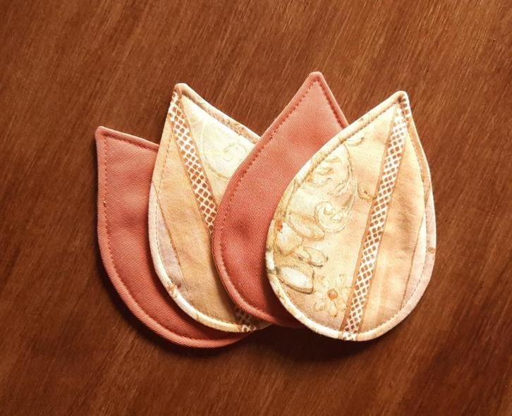 Katoenen onderzetters - Druppelvorm - Geel/oranje, Huis en Inrichting, Woonaccessoires | Onderzetters, Nieuw, Glas of Kopje, Verzenden