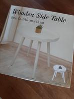 Nieuw in doos bijzettafel hout wit, Ophalen, Minder dan 45 cm, Minder dan 55 cm, Nieuw