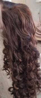 Lace-wig,  bruin met highlights en mooie krullen, Sieraden, Tassen en Uiterlijk, Uiterlijk | Haarverzorging, Ophalen of Verzenden