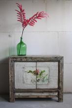 Kleurrijke Chinese Kast Oud Hout Dressoir Chinees Authentiek, Ophalen of Verzenden, Nieuw, Uniek Werelds Kleurrijk Vintage Look Oosters Stoer Boho Style