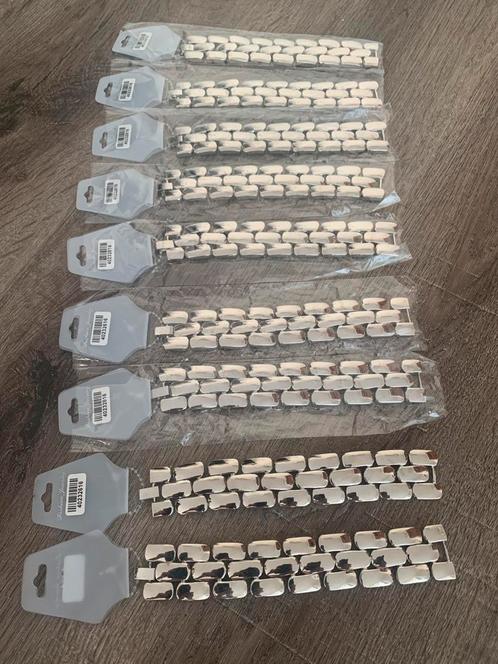 Partij 9 stuks stoere zilverkleurige armbanden A19, Sieraden, Tassen en Uiterlijk, Armbanden, Nieuw, Overige materialen, Zilver