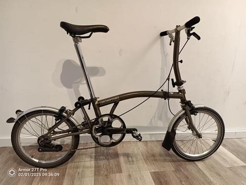 Brompton S1L titanium Raw lacquer, Fietsen en Brommers, Fietsen | Vouwfietsen, Gebruikt, Brompton, 16 tot 18 inch, Totaal opvouwbaar