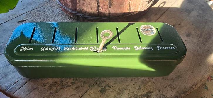 Vintage Brabantia spaarpot huishoud pot sparen geldkistje, Antiek en Kunst, Curiosa en Brocante, Ophalen of Verzenden