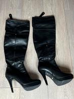 Knielaarzen zwart leer, izgs, 40, Ophalen