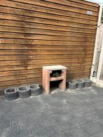 Stenen bloempotten in tuin, Tuin en Terras, Ophalen, Steen, Rond, Zo goed als nieuw