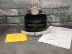 Breitling Chronomat 39mm, MOP dial, diamond bezel, 2 bandjes, Staal, Breitling, Polshorloge, Ophalen of Verzenden