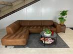 GRATIS LEVERING Hoekbank Cognac 275x205 GEREINIGD, Huis en Inrichting, 250 tot 300 cm, Stof, Hoekbank, Ophalen of Verzenden