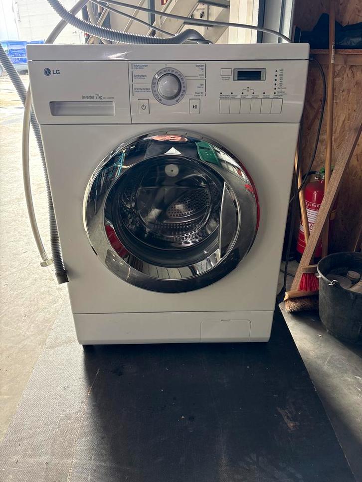 LG Inverter Wasmachine 7kg - WD-14380FBB, Witgoed en Apparatuur, Wasmachines, Gebruikt, Voorlader, 6 tot 8 kg, 85 tot 90 cm, 1200 tot 1600 toeren