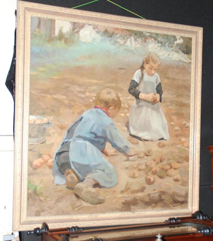 Schilderij op doek van Evert Pieters 1856-1932, Antiek en Kunst, Kunst | Schilderijen | Klassiek, Ophalen of Verzenden