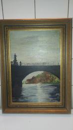 apart schilderij brug over het water, Antiek en Kunst, Kunst | Schilderijen | Klassiek, Ophalen of Verzenden