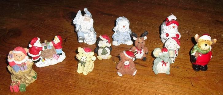 Kerst beeldjes / kerst hangers dieren / diertjes miniatuur, Diversen, Kerst, Gebruikt, Ophalen of Verzenden